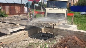 Резка П-образных плит перекрытия ПКЖ