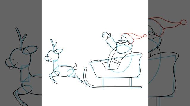 Christmas and New Year Santa Claus/ Как рисовать, новогодние рисунки Дед Мороз. смотреть онлайн