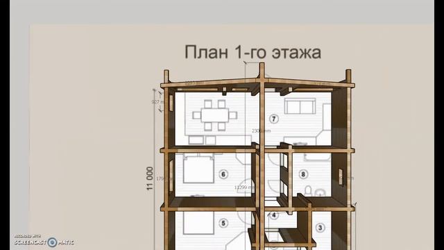 Проект дома из бруса. Площадь 83.4 м2 смотреть онлайн