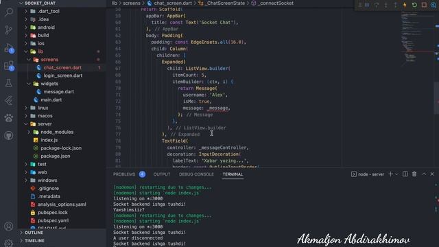 Socket IO orqali Flutterda Chat dasturini yaratish смотреть онлайн