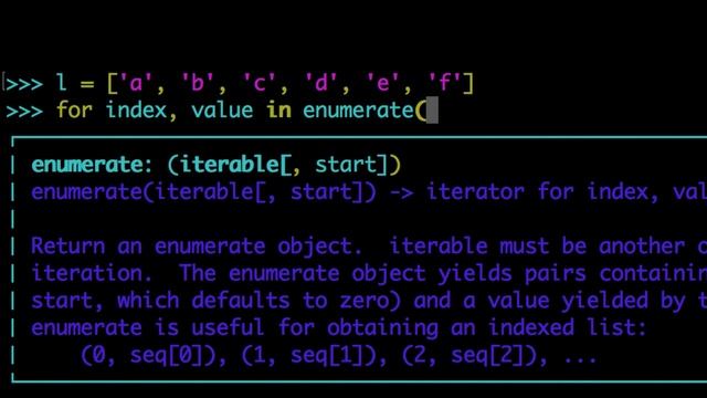 Python enumerate смотреть онлайн