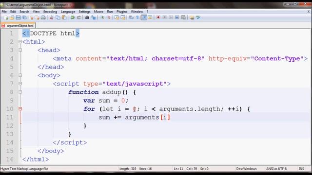 JavaScript Tutorial 9 - Function Arguments Object (Argument Array) смотреть онлайн