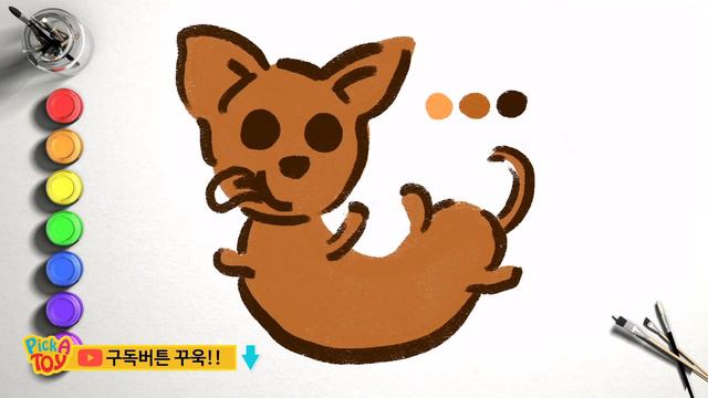 The Easiest Drawing and painting A Chihuahua | Create a moving picture | Funny #PickaToy смотреть онлайн