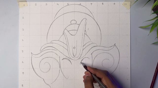 Draw with me - Ganesha drawing, Outline tutorial смотреть онлайн