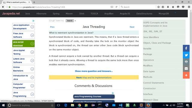 What is reentrant synchronization in Java?
| javapedia.net смотреть онлайн