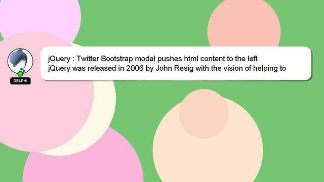 jQuery : Twitter Bootstrap modal pushes html content to the left смотреть онлайн