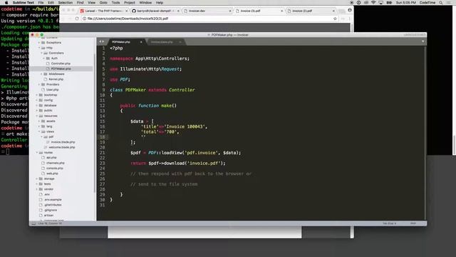 Creating a PDF in Laravel, Part 4: Passing Data смотреть онлайн