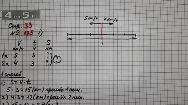 Страница 33 Задание 125 (Вариант 1) – Математика 4 класс Моро – Учебник Часть 2