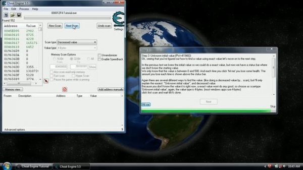 Cheat Engine 5.5 Tutorial 3/9 - Unknown Initial Value