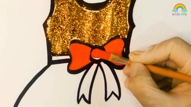 Dress Drawing | Glitters Coloring for Kids | Watercolor Painting | Learn How to Draw Frock for Girl смотреть онлайн