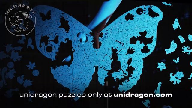 Unidragon: деревянный пазл Межгалактическая Бабочка| фигурный пазл смотреть онлайн