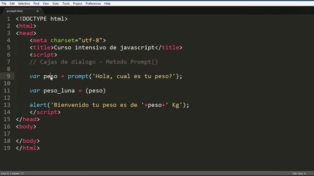 Curso Javascript - Función prompt смотреть онлайн