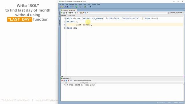 Subscriber Comments Reply Video 52 SQL to find the last day of month without using last day functio смотреть онлайн