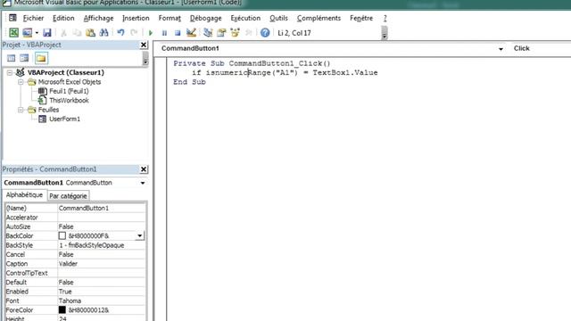 Excel VBA : Module #3 - La fonction IsNumeric pour un bouton "Valider" смотреть онлайн
