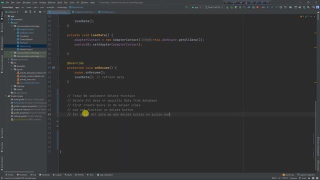 Contact App | Tutorial 6: Delete Data | Java | Android App development SQLite project смотреть онлайн