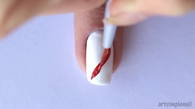 Роспись ногтей акриловыми красками - Маникюр Красный перец | Red Chili Pepper Nail Art смотреть онлайн