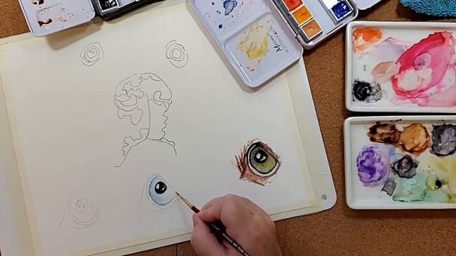 How To Paint Exotic Dog Eyes By Cousineau Art смотреть онлайн