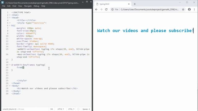 How to Create a Typing Text Effect with CSS Animation (Quick Tutorial) смотреть онлайн