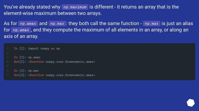 numpy max vs amax vs maximum смотреть онлайн