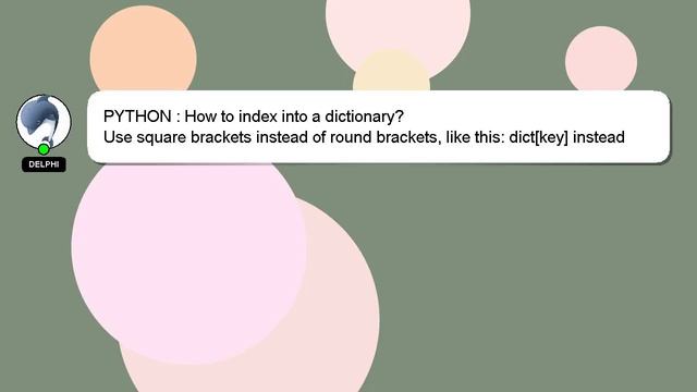 PYTHON : How to index into a dictionary? смотреть онлайн