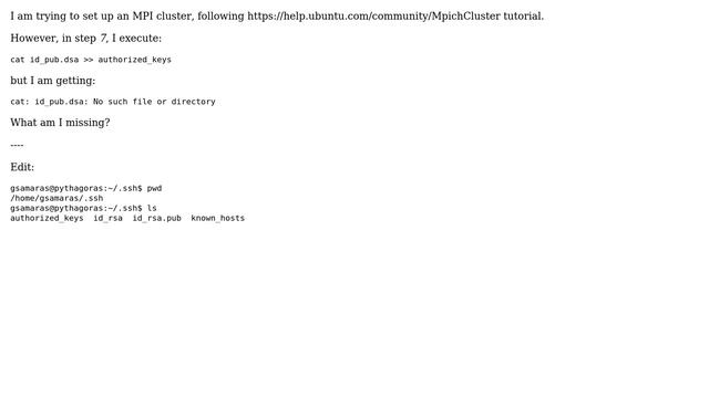Ubuntu: cat: id_pub.dsa: No such file or directory смотреть онлайн