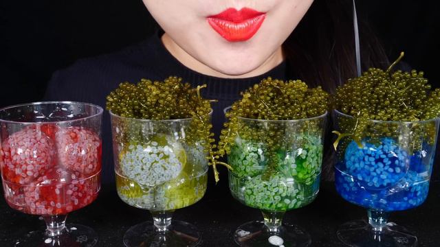 ASMR RAINBOW DRINKS *GIANT BOBA BUBBLE TEA, FROG EGGS WATER BOTTLE, SEA GRAPES, 신기한물먹방 DRINKING ASM смотреть онлайн