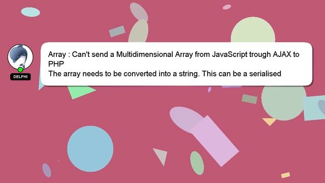 Array : Can't send a Multidimensional Array from JavaScript trough AJAX to PHP смотреть онлайн
