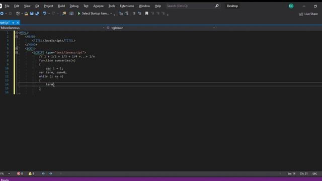 JavaScript function to find the sum of series смотреть онлайн