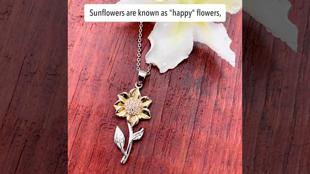 Golden Sunflower Sterling Silver Pendant Necklace смотреть онлайн