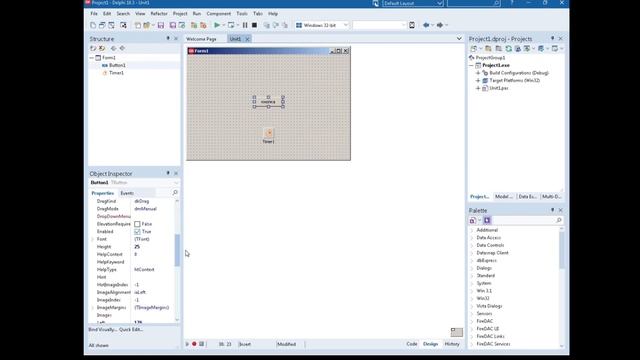 урок на Делфи - 9. скачущая кнопка смотреть онлайн