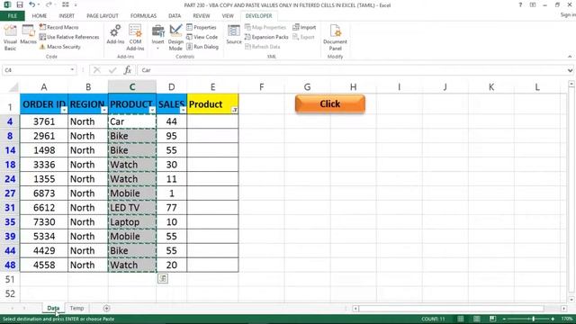 PART 230 - VBA COPY AND PASTE VALUES ONLY IN FILTERED RANGE IN EXCEL (TAMIL) | Kallanai YT смотреть онлайн