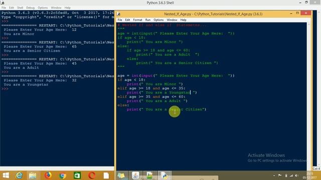 Python Tutorial For Beginners : Lessons13 Nested if and else if Conditions смотреть онлайн