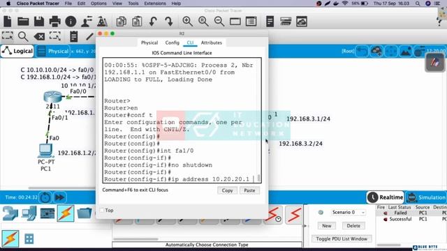 Networking Tutorial with Cisco CCNA 200-301 - 77 - Dynamic Routing OSPF - Setup topology 3 router смотреть онлайн