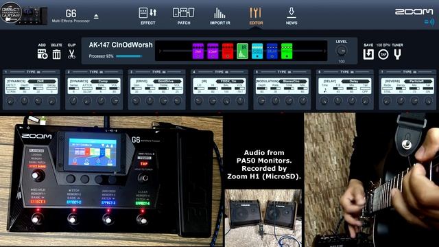ZOOM G6 Worship, Dotted 8th Delay, Ambient Guitar, Shimmer style | Nux PA50 frfr monitors vs DAW. смотреть онлайн