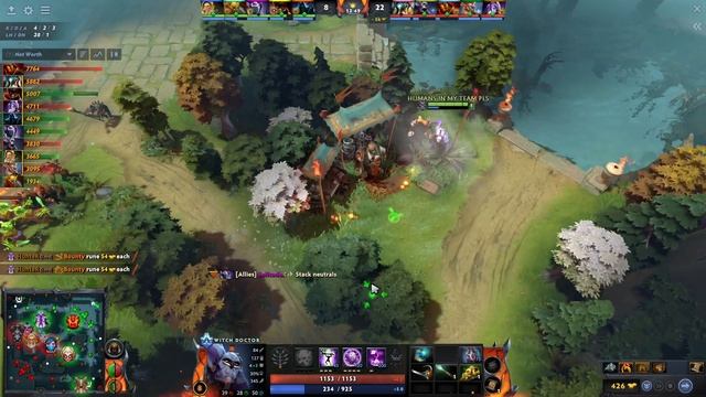 7.33c - Solo Witch Doctor Hard Support Gameplay - Dota 2 Full Match Gameplay смотреть онлайн