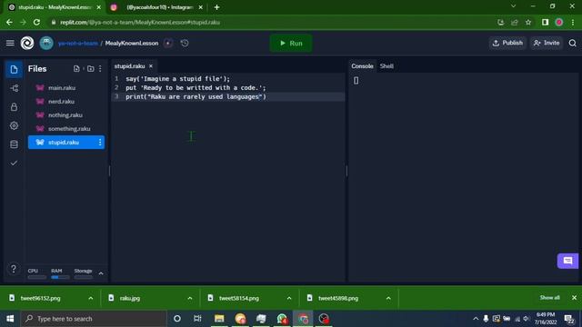 Raku "Hello World!" in 3 different methods. смотреть онлайн