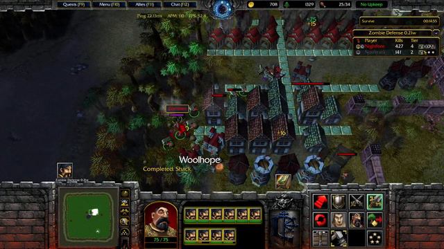 【WarCraft 3】Zombie Defense v0.21w ► Game 66 (Archsage) ★ Normal | Plains (Victory) ║#335║ смотреть онлайн