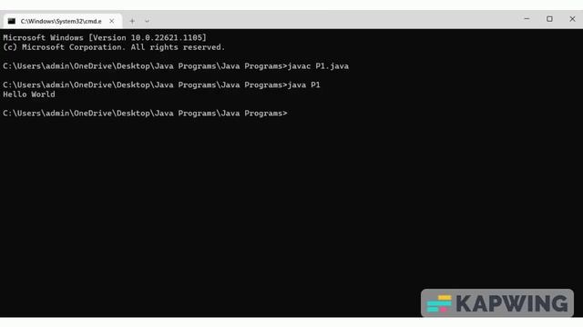 Java program to print "hello world". смотреть онлайн