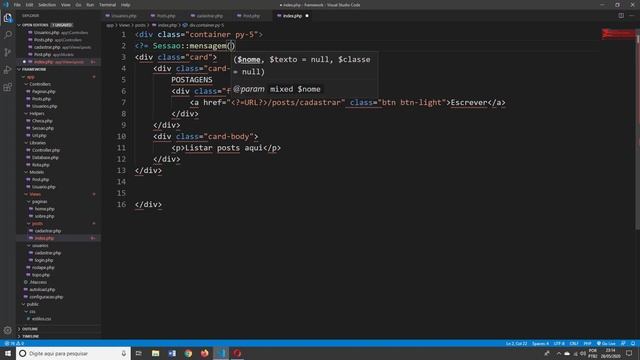 Curso de PHP7 e MVC Aula 47 Criando Model para Armazenar os Dados do Post смотреть онлайн