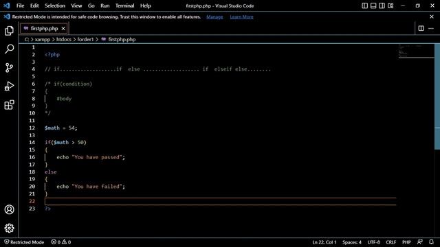 PHP IF STATEMENT CONDITIONAL смотреть онлайн