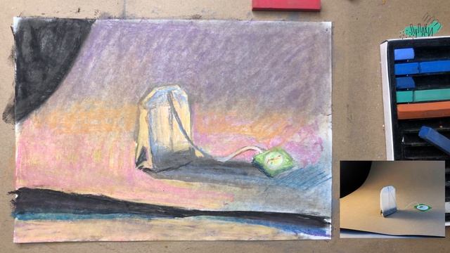 Как рисовать сухой пастелью. Урок рисования для начинающих. смотреть онлайн