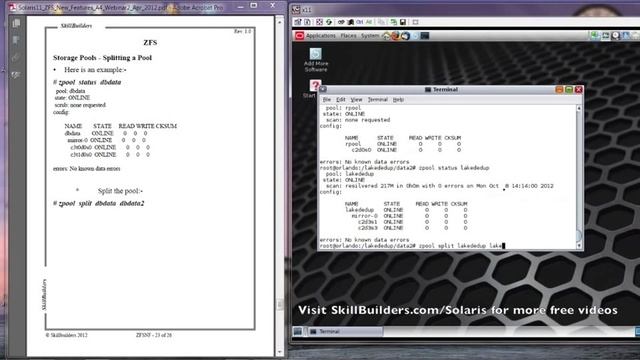 New ZFS Features in Oracle Solaris 11 - Splitting a Mirrored zpool смотреть онлайн