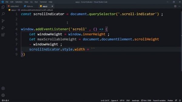 How To Create a  Scroll indicator Using HTML & CSS & Javascript
