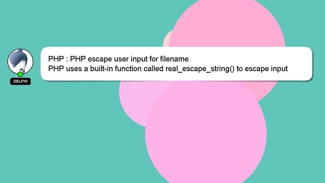 PHP : PHP escape user input for filename смотреть онлайн