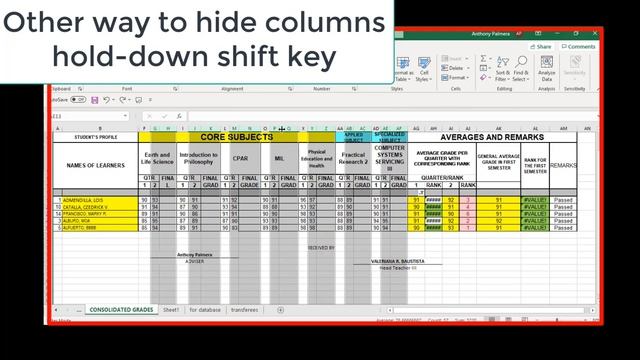 EXCEL - shortcut copy techniques for Teachers Grades Report, etc. смотреть онлайн