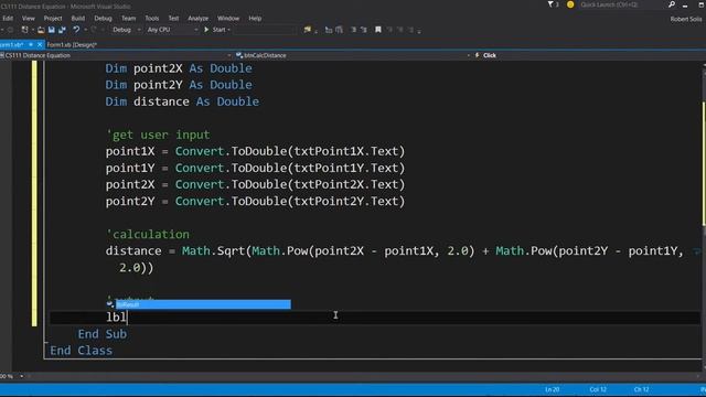 CS111 Calculating the distance between two points смотреть онлайн