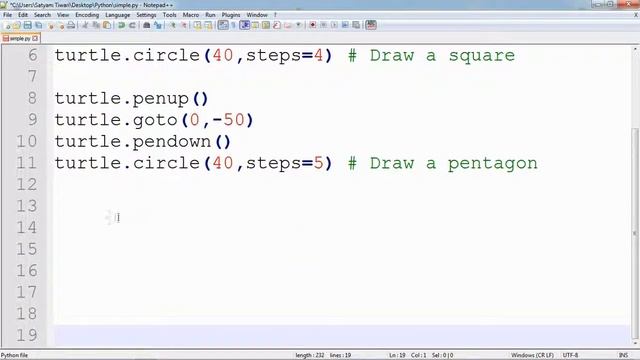 Python Program to Draw Different Shapes Using Turtle | Computer Graphics Using Python смотреть онлайн