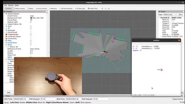 LiDARセンサーによるSLAMの位置と角度のデータをPythonでOpenCVにより描画 смотреть онлайн