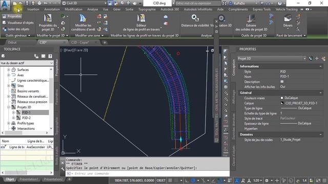 12 - Les bases de AutoCad Civil 3D 2018 - Projet 3D Partie 2 смотреть онлайн
