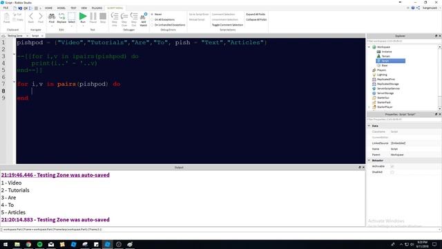 Roblox iPairs vs Pairs Looping through Tables смотреть онлайн